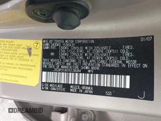 2007 Toyota Highlander w/3rd Row z VIN JTEDP21AX70138084, wystawiony jako IAAI lot #42054917 z przebiegiem 103 665 mil mil oraz . Historia ofert i sprzedaży dostępna na DreamBid. Obrazek 9.