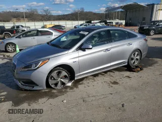 2016 Hyundai Sonata Hybrid Limited with VIN KMHE34L15GA027672, listed as a Copart auction lot 47058605 with 92,455 mi miles and Salvage Title. Bid and sale history available at carsss.com. Image 1.