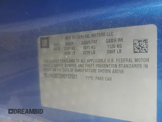 2017 Chevrolet Camaro 2SS с VIN 1G1FH3D72H0107681, выставлен на аукционе Copart как лот 51204055 с пробегом 50 961 миль миль и Списание • Salvage title. История ставок и продаж доступна на DreamBid. Изображение 13.