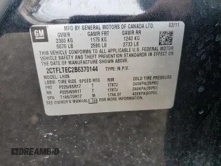 2011 GMC Terrain SLE-2 with VIN 2CTFLTEC2B6370144, listed as a Copart auction lot 51232955 with Not provided miles and Salvage title. Bid and sale history available at DreamBid. Image 13.