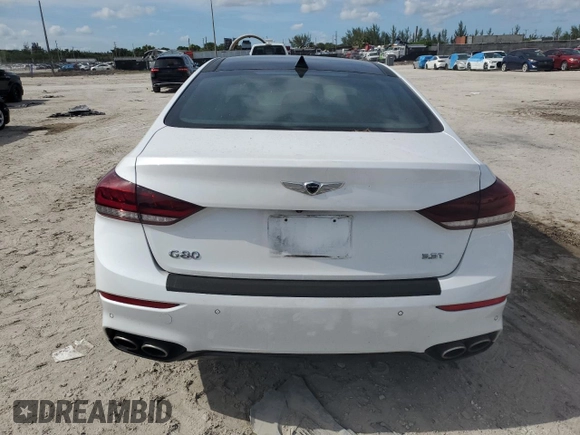 2019 Genesis G80 3.3T Sport with VIN KMTFN4JB5KU305560, listed as a Copart auction lot 64960634 with 57,017 mi miles and Non Repairable. Bid and sale history available at carsss.com. Image 6.