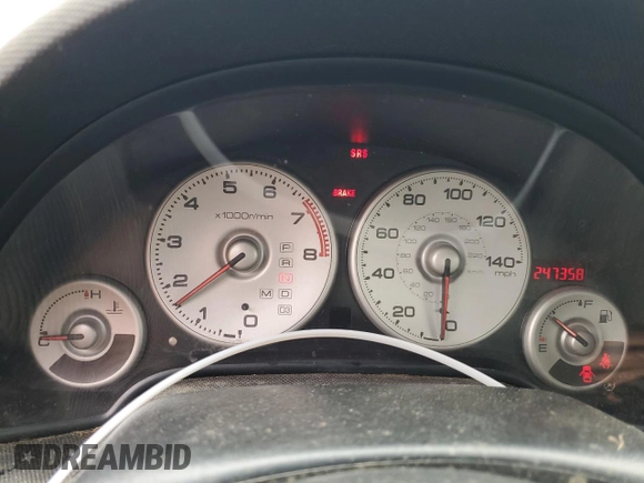 2003 Acura RSX with VIN JH4DC548X3C013829, listed as a Copart auction lot 60637474 with 247,358 mi miles and Salvage Title. Bid and sale history available at carsss.com. Image 9.
