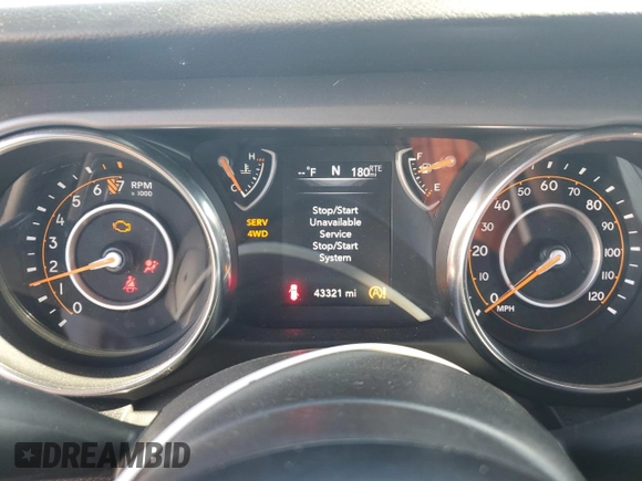 2022 Jeep Wrangler Unlimited High Tide with VIN 1C4HJXDGXNW142263, listed as a Copart auction lot 72552824 with 43,321 mi miles and Salvage Title. Bid and sale history available at DreamBid. Image 9.