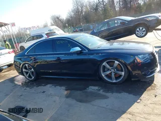 2014 Audi S8 with VIN WAUD2AFD8EN003571, listed as a IAAI auction lot 41590474 with 102,342 mi miles. Bid and sale history available at carsss.com. Image 13.
