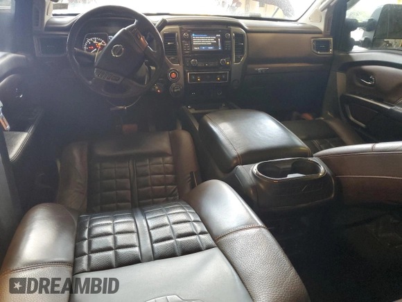 2016 Nissan Titan Platinum Reserve with VIN 1N6BA1F45GN507363, listed as a Copart auction lot 53625635 with 95,450 mi miles and Salvage title. Bid and sale history available at DreamBid. Image 8.