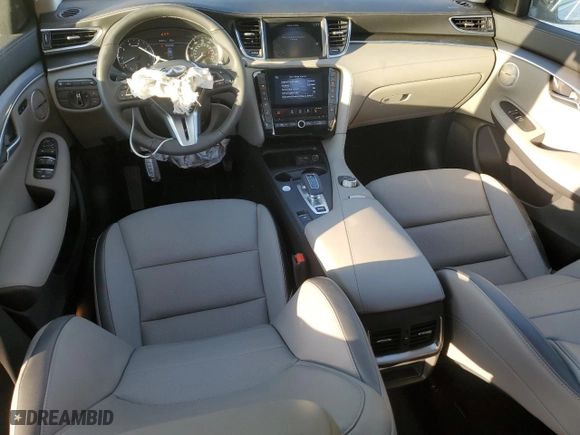 2025 Infiniti QX50 LUXE with VIN 3PCAJ5BB6SF104851, listed as a Copart auction lot 43640005 with 1,281 mi miles and Salvage Title. Bid and sale history available at carsss.com. Image 8.