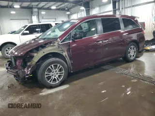 2013 Honda Odyssey EX-L with VIN 5FNRL5H68DB075279, listed as a Copart auction lot 50991385 with 153,799 mi miles and Salvage Title. Bid and sale history available at carsss.com. Image 1.