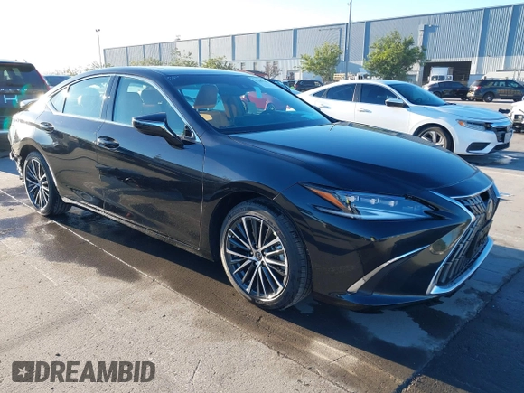 2025 Lexus ES with VIN 58ADA1C11SU059356, listed as a IAAI auction lot 41282747 with 96 mi miles. Bid and sale history available at carsss.com. Image 1.