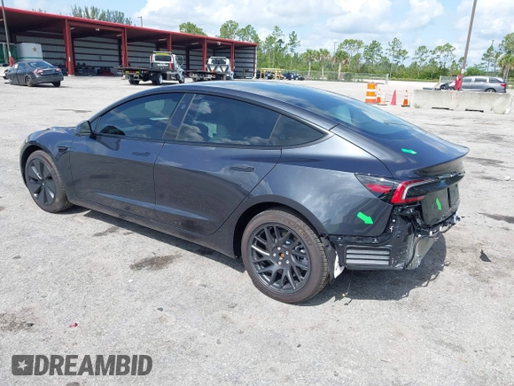 2025 Tesla Model 3 Long Range with VIN 5YJ3E1EA7SF940208, listed as a IAAI auction lot 42433793 with 1,983 mi miles and . Bid and sale history available at DreamBid. Image 3.