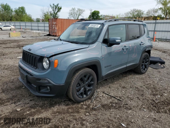 2017 Jeep Renegade Latitude z VIN ZACCJABB7HPG01636, wystawiony jako Copart lot #55646815 z przebiegiem 79 194 mil mil oraz Szkoda całkowita • Salvage title. Historia ofert i sprzedaży dostępna na DreamBid. Obrazek 1.