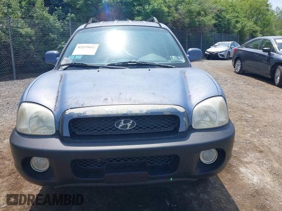 2002 Hyundai Santa Fe GLS with VIN KM8SC73D22U148410, listed as a IAAI auction lot 42159042 with 141,232 mi miles. Bid and sale history available at carsss.com. Image 6.