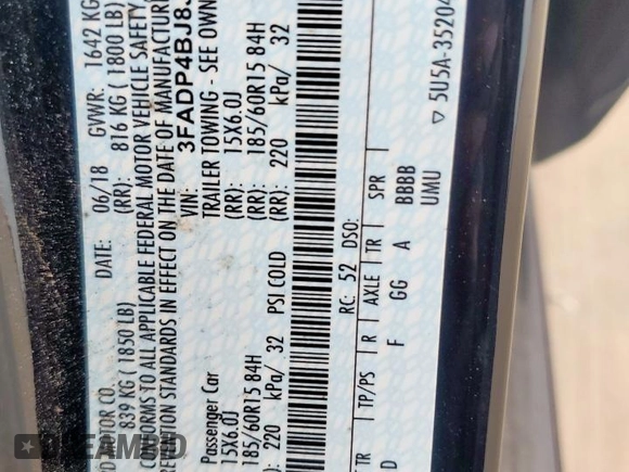 2018 Ford Fiesta SE z VIN 3FADP4BJ8JM134544, wystawiony jako Copart lot #58231305 z przebiegiem Nie podano mil oraz Tytuł czysty. Historia ofert i sprzedaży dostępna na DreamBid. Obrazek 12.