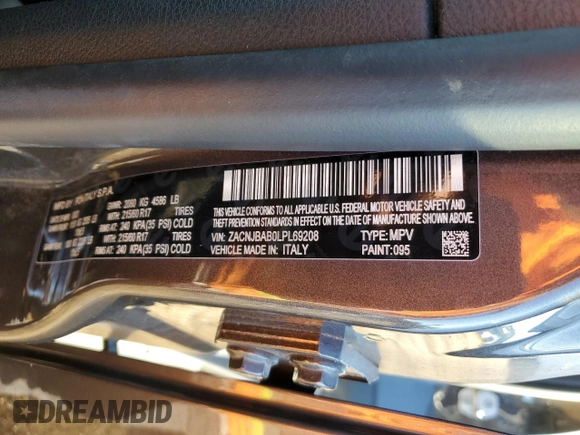 2020 Jeep Renegade Sport with VIN ZACNJBAB0LPL69208, listed as a Copart auction lot 88146655 with 67,740 mi miles and Salvage title. Bid and sale history available at DreamBid. Image 12.