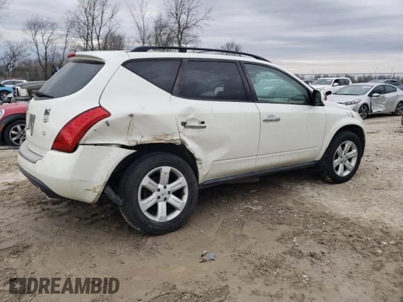 2006 Nissan Murano S with VIN JN8AZ08T96W419242, listed as a Copart auction lot 47344435 with Not Provided miles and Clean Title. Bid and sale history available at carsss.com. Image 3.