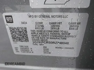 2024 Cadillac XT6 FWD Premium Luxury with VIN 1GYKPCRS0RZ748048, listed as a IAAI auction lot 42043117 with 7,232 mi miles. Bid and sale history available at carsss.com. Image 9.