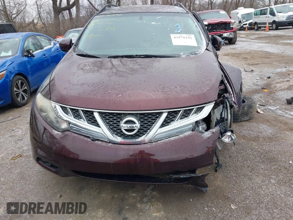 2013 Nissan Murano SV with VIN JN8AZ1MW5DW313664, listed as a IAAI auction lot 41570191 with 125,497 mi miles and . Bid and sale history available at carsss.com. Image 12.