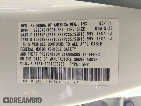 2011 Acura RDX z VIN 5J8TB1H29BA008258, wystawiony jako IAAI lot #42224587 z przebiegiem 136 855 mil mil oraz . Historia ofert i sprzedaży dostępna na DreamBid. Obrazek 9.