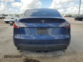 2020 Tesla Model Y Long Range with VIN 5YJYGDEE7LF038244, listed as a Copart auction lot 44153755 with 53,256 mi miles and Salvage Title. Bid and sale history available at DreamBid. Image 6.