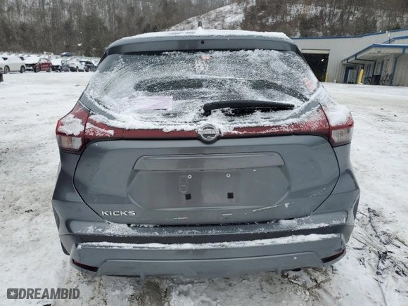 2022 Nissan Kicks S with VIN 3N1CP5BV4NL484380, listed as a Copart auction lot 46418775 with 0 mi miles and Salvage Title. Bid and sale history available at carsss.com. Image 6.