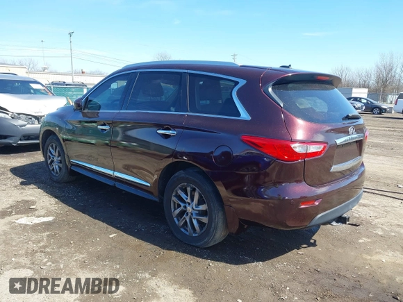 2013 Infiniti JX35 z VIN 5N1AL0MM4DC345105, wystawiony jako IAAI lot #41741937 z przebiegiem 76 332 mil mil oraz . Historia ofert i sprzedaży dostępna na DreamBid. Obrazek 3.