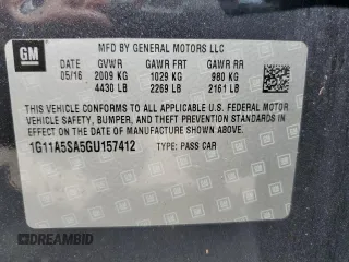 2016 Chevrolet Malibu Limited LS with VIN 1G11A5SA5GU157412, listed as a Copart auction lot 66745504 with 150,117 mi miles and Salvage Title. Bid and sale history available at carsss.com. Image 13.