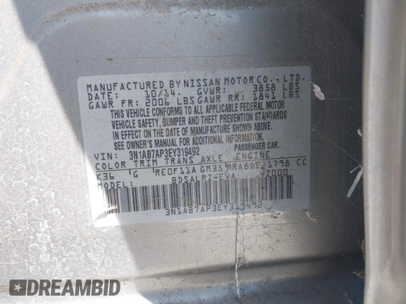 2014 Nissan Sentra SV z VIN 3N1AB7AP3EY319492, wystawiony jako IAAI lot #34986534 z przebiegiem 79 209 mil mil oraz . Historia ofert i sprzedaży dostępna na DreamBid. Obrazek 9.