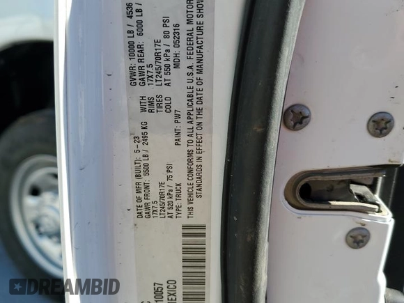 2023 Ram 2500 Tradesman with VIN 3C6UR5HJ0PG610057, listed as a Copart auction lot 81126784 with 21,105 mi miles and Salvage title. Bid and sale history available at DreamBid. Image 13.