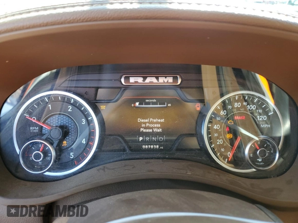 2022 Ram 2500 Laramie with VIN 3C6UR5FLXNG337467, listed as a Copart auction lot 87870895 with 87,838 mi miles and Salvage Title. Bid and sale history available at carsss.com. Image 9.