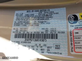 2006 Ford Fusion SE with VIN 3FAFP07136R145875, listed as a IAAI auction lot 42002046 with 67,247 mi miles. Bid and sale history available at carsss.com. Image 9.
