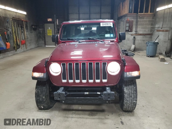 2021 Jeep Wrangler Unlimited Sahara z VIN 1C4HJXEGXMW758252, wystawiony jako Copart lot #50489015 z przebiegiem 38 388 mil mil oraz Szkoda całkowita • Salvage title. Historia ofert i sprzedaży dostępna na DreamBid. Obrazek 5.
