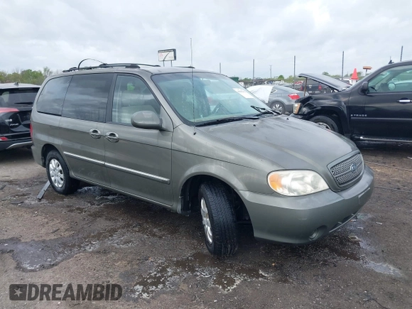 2005 Kia Sedona LX with VIN KNDUP132656734193, listed as a IAAI auction lot 41892342 with 91,768 mi miles. Bid and sale history available at carsss.com. Image 1.