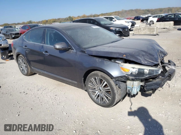 2014 Kia Cadenza Premium with VIN KNALN4D70E5153093, listed as a Copart auction lot 77487944 with 122,907 mi miles and Salvage Title. Bid and sale history available at carsss.com. Image 4.