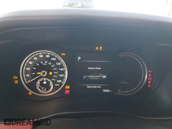 2023 Genesis G70 3.3T with VIN KMTG54TE0PU108198, listed as a Copart auction lot 46945215 with 18,856 mi miles and Non Repairable. Bid and sale history available at DreamBid. Image 9.