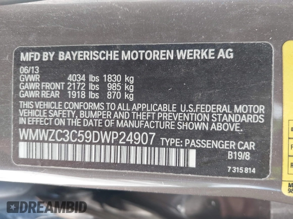 2013 MINI Countryman S с VIN WMWZC3C59DWP24907, выставлен на аукционе IAAI как лот 42719063 с пробегом 64 138 миль миль и . История ставок и продаж доступна на DreamBid. Изображение 9.