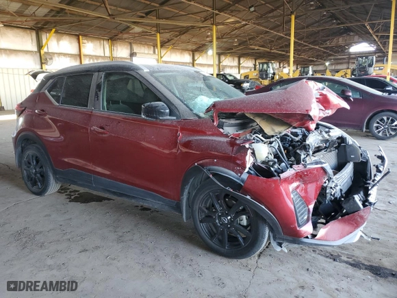 2023 Nissan Kicks SV with VIN 3N1CP5CV5PL484244, listed as a Copart auction lot 46177345 with 19,492 mi miles and Salvage Title. Bid and sale history available at carsss.com. Image 4.