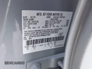 2024 Ford Mustang Mach-E Select with VIN 3FMTK1SU7RMA27098, listed as a IAAI auction lot 41866518 with 6,513 mi miles and . Bid and sale history available at DreamBid. Image 9.