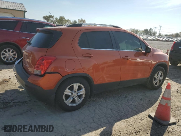 2016 Chevrolet Trax LT with VIN KL7CJLSB4GB605693, listed as a Copart auction lot 75873444 with 86,137 mi miles and Salvage Title. Bid and sale history available at carsss.com. Image 3.