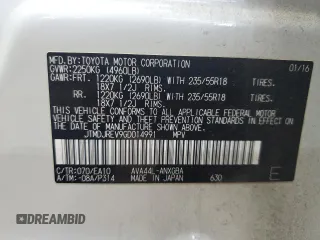 2016 Toyota RAV4 Limited with VIN JTMDJREV9GD014991, listed as a Copart auction lot 61238115 with Not provided miles and Salvage title. Bid and sale history available at DreamBid. Image 13.