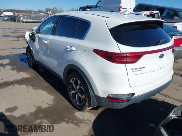 2020 Kia Sportage LX with VIN KNDPMCAC4L7792355, listed as a IAAI auction lot 41433828 with 67,139 mi miles. Bid and sale history available at carsss.com. Image 3.