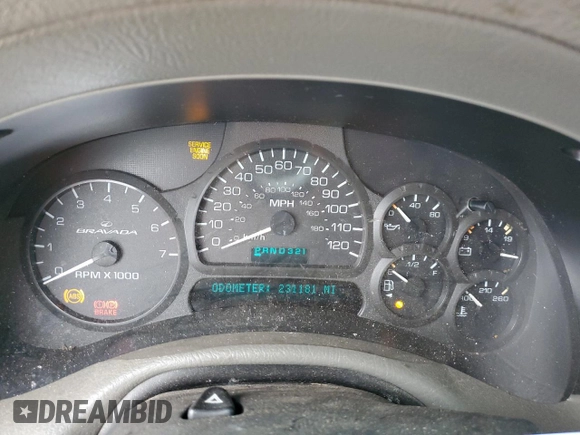 2003 Oldsmobile Bravada z VIN 1GHDS13S532114304, wystawiony jako Copart lot #88533455 z przebiegiem 231 181 mil mil oraz Szkoda całkowita • Salvage title. Historia ofert i sprzedaży dostępna na DreamBid. Obrazek 9.