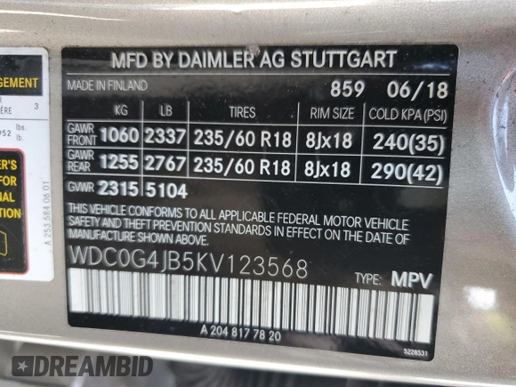 2019 Mercedes-Benz GLC 300 z VIN WDC0G4JB5KV123568, wystawiony jako Copart lot #61897445 z przebiegiem 31 259 mil mil oraz Szkoda całkowita • Salvage title. Historia ofert i sprzedaży dostępna na DreamBid. Obrazek 14.