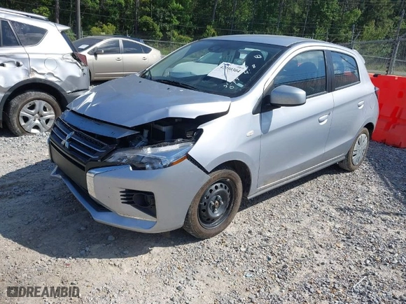 2024 Mitsubishi Mirage ES with VIN ML32AUHJ0RH009969, listed as a IAAI auction lot 42030304 with 21,368 mi miles. Bid and sale history available at carsss.com. Image 2.