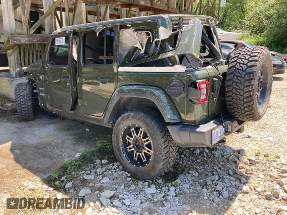 2024 Jeep Wrangler Sahara with VIN 1C4PJXEN8RW116985, listed as a Copart auction lot 56530875 with Not provided miles and Salvage title. Bid and sale history available at DreamBid. Image 3.