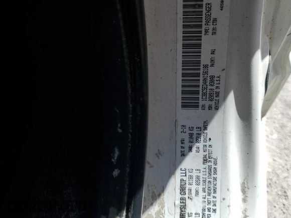 2010 Chrysler Sebring Touring with VIN 1C3BC5ED4AN156186, listed as a Copart auction lot 74697534 with 0 mi miles and Non Repairable. Bid and sale history available at carsss.com. Image 13.