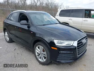2018 Audi Q3 Premium with VIN WA1BCCFS8JR013032, listed as a IAAI auction lot 41706173 with 111,402 mi miles. Bid and sale history available at carsss.com. Image 1.