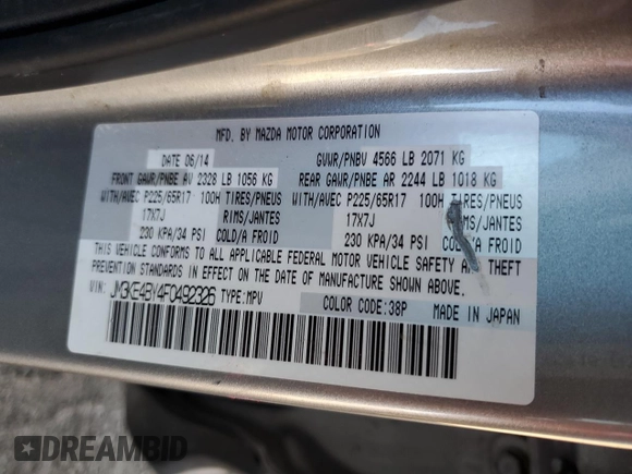2015 Mazda CX-5 Sport with VIN JM3KE4BY4F0492326, listed as a Copart auction lot 44405875 with 207,031 mi miles and Clean Title. Bid and sale history available at carsss.com. Image 13.