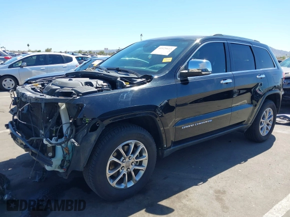 2015 Jeep Grand Cherokee Limited with VIN 1C4RJEBGXFC841522, listed as a IAAI auction lot 41829611 with 123,486 mi miles. Bid and sale history available at carsss.com. Image 2.