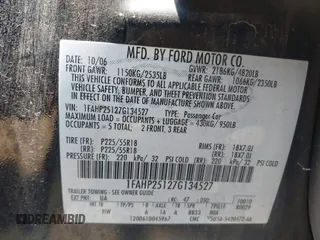 2007 Ford Five Hundred Limited with VIN 1FAHP25127G134527, listed as a IAAI auction lot 42480300 with 205,946 mi miles and . Bid and sale history available at DreamBid. Image 9.
