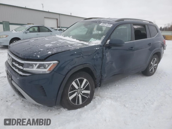 2021 Volkswagen Atlas SE z VIN 1V2LP2CA2MC559089, wystawiony jako Copart lot #43251325 z przebiegiem 60 630 mil mil oraz Szkody całkowita. Historia ofert i sprzedaży dostępna na DreamBid. Obrazek 1.