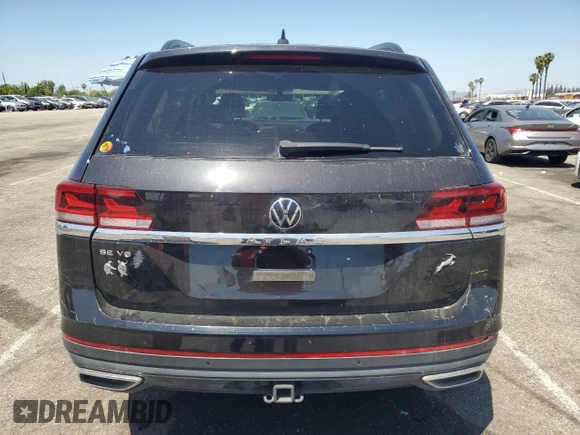 2022 Volkswagen Atlas SE with VIN 1V2JR2CA4NC515503, listed as a Copart auction lot 57898755 with 27,023 mi miles and Salvage title. Bid and sale history available at DreamBid. Image 6.